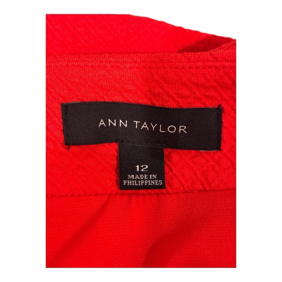 Ann Taylor Outfit Womens 12 Orange Textured Top &‎ Skirt Set Midi Length Split - Picture 11 of 15